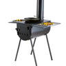 Wood Stove, 118 inch, Alloy Steel Camping Tent Stove, Portable Wood Burning Stove with Chimney Pipes & Gloves, 3000in³Firebox Hot Tent Stove for Outdoor Cooking and Heating with 8 Pipes