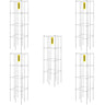 Tomato Cages, 11.8" x 11.8" x 46.1", 5 Packs Square Plant Support Cages, Silver PVC-Coated Steel Tomato Towers for Climbing Vegetables, Plants, Flowers, Fruits