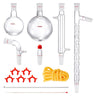 Lab Distillation Kit, 3.3 Boro Lab Glassware Distillation Kit with 24, 40 Joint, 1000ml Essential Oil Distillation Apparatus Kit, 14 pcs Set of Glassware Equipment