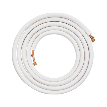 25FT Mini Split Line Set, 1/4" & 1/2" O.D Copper Pipes Tubing and Triple-Layer Insulation, for Mini Split Air Conditioning Refrigerant or Heating Pump Equipment & HVAC with Wrapping Strips.