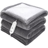Heated Blanket Electric Throw, 50" x 60" Twin Size, Soft Flannel & Sherpa Heating Blanket with 3 Hours Timer Auto-off, 5 Heating Levels for Sofa, Machine Washable, ETL & FCC Certification (Grey)