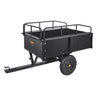 Heavy Duty ATV Trailer Steel Dump Cart, 750-Pound 15 Cubic Feet, Garden Utility Trailer with Removable Sides for Riding Lawn Mower Tractor