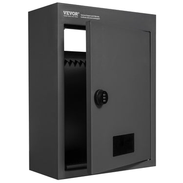 Through The Wall Drop Box, Heavy Duty Steel Through the Wall Mailbox with 2.8-7.9" 13" Combination Lock, 12.5x6.3x16.9" Mail Drop Box, Black