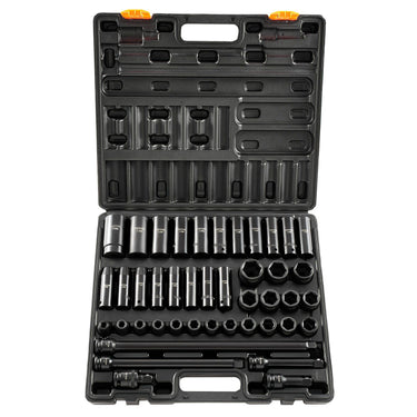 Impact Socket Set 1/2 Inches 43 Piece Impact Sockets, Standard Socket Assortment, 1/2 Inches Drive Socket Set 6-Point Sockets Metric 9-30mm (Standard/Deep)