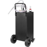 Fuel Caddy, 35 Gallon, Gas Storage Tank on 4 Wheels, with Manuel Transfer Pump, Gasoline Diesel Fuel Container for Cars, Lawn Mowers, ATVs, Boats, More, Black