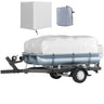 Pontoon Boat Cover, Fit for 17'-20' Boat, Heavy Duty 600D Marine Grade Oxford Fabric, UV Resistant Waterproof Trailerable Boat Cover w/ 7 Wind-Proof Straps, Gray
