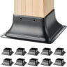 Post Base 4x4 10Pcs, Internal 3.6"x3.6" Heavy Duty Powder-Coated Steel Post Bracket Fit for Standard Wood Post Anchor, Decking Post Base for Deck Porch Handrail Railing Support