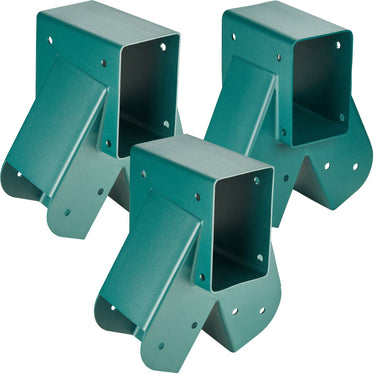 A-Frame Middle Swing Set Brackets, Heavy Duty Carbon Steel Swing Set Hardware with Mounting Hardware, DIY Swing Set Bracket Swing Set Kit for 4x4 Legs & 4x6 Beam, Green (3 Pcs)