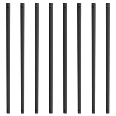 Staircase Metal Balusters, 29.5'' x 1'' Flat Aluminum Alloy Decorative Banister Spindles, 51 Pack Deck Baluster with Screws, Classic Hollow Deck Railing Satin Black Powder Coated for Porch