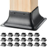 4x4 Post Base 20Pcs, Internal 3.6"x3.6" Heavy Duty Powder-Coated Steel Post Bracket Fit for Standard Wood Post Anchor, Decking Post Base for Deck Porch Handrail Railing Support