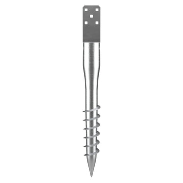 No Dig Ground Anchor, 1 Pack 3.94 x 2.76 x 27.56 in DIY Screw in Post Stake, Includes 6 Lag Bolts & a Rebar, U-Shape Heavy Duty Steel Post Holder, Great for Mailbox Posts and Fence Posts