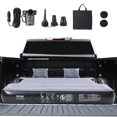 Truck Bed Air Mattress, for 5.5-5.8 ft Full Size Short Truck Beds, Inflatable Air Mattress Camping Bed with 12V Air Pump 2 Pillows, Carry Bag, for Silverado, RAM, F Series, Sierra, Titan, Tundra