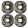 Electric Trailer Brake Assembly, 12" x 2", 2 Pairs Self-Adjusting Electric Brakes Kit for 7000 lbs Axle, 5-Hole Mounting, Backing Plates for Braking System Part Replacement (2 Right + 2 Left)