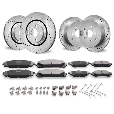 Drilled Slotted Front&Rear Brake Rotors Pads for Toyota Sienna Highlander