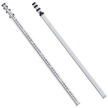Measuring Rod 14-Feet/8ths 4 Sections Telescopic Grade Rod 1/8in w/ Bag