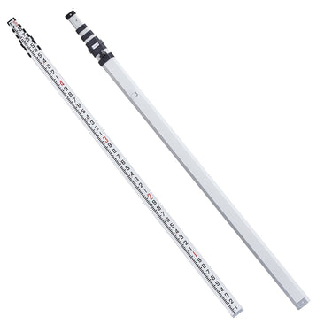Measuring Rod 25-Feet/10ths 6 Sections Telescopic Grade Rod 1/10ft w/ Bag