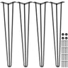 Hairpin Table Legs 28" Black Set of 4 Desk Legs 880lbs Load Capacity (Each 220lbs) Hairpin Desk Legs 3 Rods for Bench Desk Dining End Table Chairs Carbon Steel DIY Heavy Duty Furniture Legs