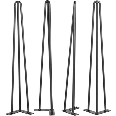 Hairpin Table Legs 22" Black Set of 4 Desk Legs 880lbs Load Capacity (Each 220lbs) Hairpin Desk Legs 3 Rods for Bench Desk Dining End Table Chairs Carbon Steel DIY Heavy Duty Furniture Legs