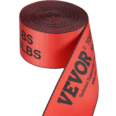 Winch Straps, 4" x 30', 6000 lbs Load Capacity, 18000 lbs Breaking Strength, Truck Straps with Flat Hook, Flatbed Tie Downs Cargo Control for Trailers, Farms, Rescues, Tree Saver, Red (10 Pack)