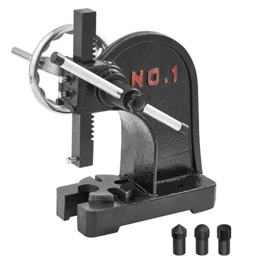Arbor Press, 1 Ton Manual Arbor Press with Handwheel, 5.9" Maximum Height, Cast Iron Heavy-duty Manual Desktop Arbor Press, Precision Hand Press for Stamping, Bending, Stretching, Forming