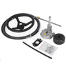 Outboard Steering System 10' Boat Steering Cable 10 Feet Marine Steering System 3/4'' Shaft with 13.5 Inch Wheel for Yachts and Waterborne Vehicles