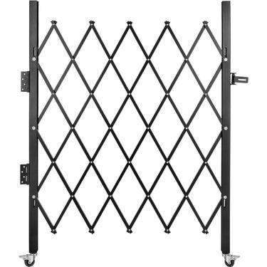 Single Folding Security Gate, 48" H x 37" W Folding Door Gate, Steel Accordion Security Gate, Flexible Expanding Security Gate, 360° Rolling Barricade Gate, Scissor Gate or Door with Padlock