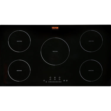 Electric Cooktop, 5 Burners, 36'' Induction Stove Top, Built-in Magnetic Cooktop 9200W, 9 Heating Level Multifunctional Burner, LED Touch Screen w/ Child Lock & Over-Temperature Protection