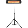 Infrared Heater, 1500W Remote Control Electric Space Heater, LED Screen Patio Heater w/ 3 Speeds & Timer, Outdoor/Outdoor for Porch,Dining Room,Studio, with Stand & Mount to Ceiling/Wall,34in L