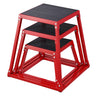 Plyometric Jump Boxes, 12/18/24 Inch Plyo Box, Platform and Jumping Agility Box, Anti-Slip Fitness Exercise Step Up Box Set for Home Gym Training, Conditioning Strength Training, Red