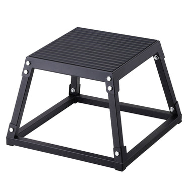 Plyometric Jump Box, 12 Inch Plyo Box, Steel Plyometric Platform and Jumping Agility Box, Anti-Slip Fitness Exercise Step Up Box for Home Gym Training, Conditioning Strength Training, Black