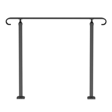 Handrails for Outdoor Steps, Fit 1-3 Steps Wrought Iron Handrail, Outdoor Stair Railing, Adjustable Front Porch Hand Rail, Black Transitional Hand railings for Concrete Steps or Wooden Stairs