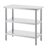Stainless Steel Food Prep Table, 18 x 36 x 34 Inch Commercial Kitchen Worktable, with 2 Adjustable Undershelf, Heavy Duty Prep Table Metal Work Table for BBQ, Kitchen, Home, and Garage