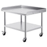 Stainless Steel Work Table, 30 x 36 x 30 Inch Commercial Food Prep Worktable with 4 Wheels, Casters, 3-Sided Backsplash Heavy Duty Prep Worktable, Metal Work Table for Restaurant Home Hotel