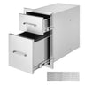 Outdoor Kitchen Drawers 13" W x 20.5" H x 21" D, Flush Mount Double BBQ Access Drawers with Stainless Steel Handle, BBQ Island Drawers for Outdoor Kitchens or Patio Grill Station
