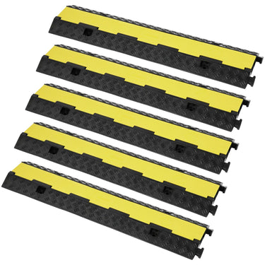 5 PCs Cable Protector Ramp 2 Channel 12000 lbs Load Wire Cable Cover Ramp
