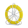 Fish Tape Fiberglass, 492 ft, 5/16 in, Duct Rodder Fishtape Wire Puller, Cable Running Rod with Steel Reel Stand, 3 Pulling Heads, Fishing Tools for Walls and Electrical Conduit, Non-Conductive