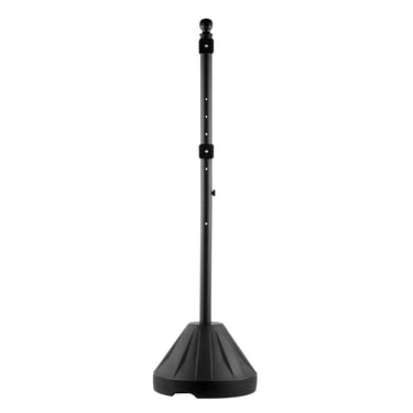 Portable Sign Post, 5 ft Cast Iron Sign Post Holder with Hard Plastic Base & Wheels, Movable Parking Sign Stand for No Parking Street Signs, Handicap Parking Sign, with Base, Bolts Nuts, Black