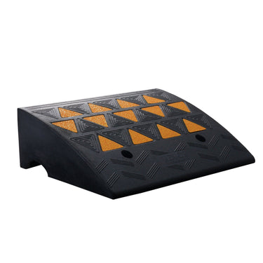 Rubber Curb Ramp 6" Rise Height Sidewalk Curb Ramp, 14.6" Width 19.3" Length Driveway Ramp for Curb, 15T Heavy Duty Rubber Ramp for Forklifts, Trucks, Buses, Cars, Wheelchairs, Bikes