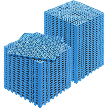 Interlocking Tile 50PCS Blue, Drainage Tiles 12" x 12" Splicing, PVC Interlocking Drainage Floor Tiles, Non-Slip Drainage Holes for Restroom, Bathroom, Kitchen, Pool, Wet Areas