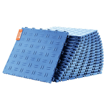 Garage Tiles Interlocking, 12 x 12 x 0.53 inch 50 Pack Garage Floor Covering Tiles, Non-Slip Double-Sided Texture Garage Flooring Tiles, for Garages, Basements, Repair Shops, Blue