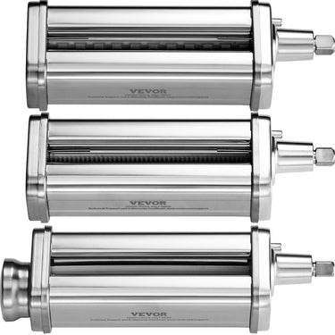 Pasta Attachment for KitchenAid Stand Mixer, Stainless Steel Pasta Roller Cutter Set Including Pasta Sheet Roller, Spaghetti and Fettuccine Cutter, 8 Adjustable Thickness Knob Pasta Maker, 3Pcs