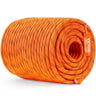 Double Braided Polyester Rope, 1/2 in x 220 ft, 48 Strands, 8000 LBS Breaking Strength Outdoor Climbing Rope, Arborist Rigging Rope for Rock Hiking Camping Swing Rappelling Rescue, Orange/Black