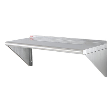 12" x 36" Stainless Steel Shelf, Wall Mounted Floating Shelving with Brackets, 250 lbs Load Capacity Commercial Shelves, Heavy Duty Storage Rack for Restaurant, Kitchen, Bar, Home, and Hotel