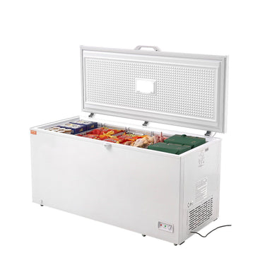 Chest Freezer, 17.2 Cu.ft / 488 L Large Deep Freezer & 4 Removable Baskets, Freestanding Top Open Door Commercial Chest Freezers with Locking Lid, 7-Level Adjustable Temp, LED Lighting, 6 Wheels