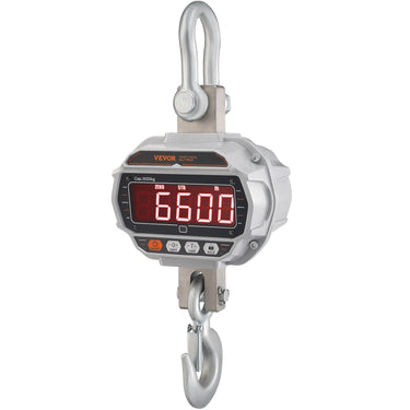Digital Crane Scale, 6600 lbs/3000 kg, Industrial Heavy Duty Hanging Scale with Remote Control, Cast Aluminum Case & LED Screen, High Precision for Construction, Factory, Farm, Hunting (Silver)