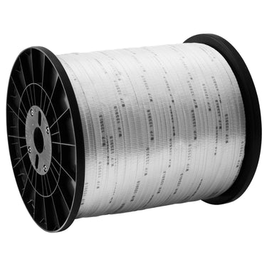 Polyester Pull Tape, 1/2" x 5249' Mule Tape Flat Rope, 1250 lbf Tensile Capacity, Printed Webbing Cable Pulling Tape for Packaging, Gardening, Commercial Electrical, Conduit Work, White