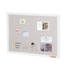 30"x20" White Cork Board with Linen Surface – Stylish Wall-Mounted Bulletin Board for Home, School, Office – Elegant & Functional Noticeboard