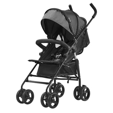 Lightweight Stroller Compact Easy Fold Adjustable Backrest Dark Gray/Black