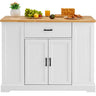 Kitchen Island Cart Storage Cabinet Serving Cart with Drawer & Shelves