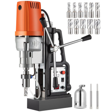 Magnetic Drill 1550W Magnetic Drill Press with 2Inch Boring Diameter Annular Cutter Machine 2900 LBS 11pcs HSS Annular Cutter Bits